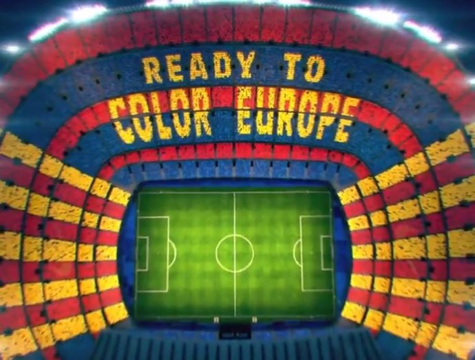 Fútbol/Liga Campeones.- El Camp Nou recibirá al Bara con el lema 'Ready to color Europe'