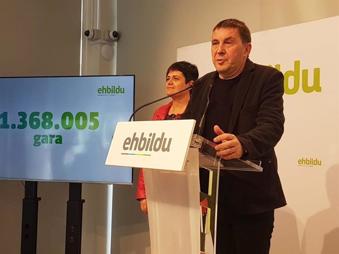 28A.- Otegi Dice Que EH Bildu Y ERC Van A "Jugar Juntos Esta Partida Frente A Los Escenarios Posibles En El Estado"