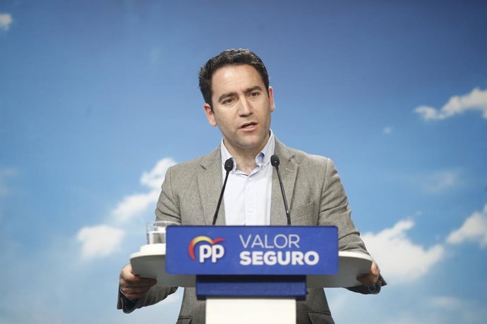 El secretario general del PP, Teodoro García Egea, ofrece una rueda de prensa sobre resultados electorales