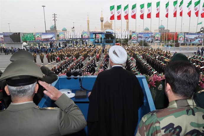 Iranian president Rouhani attend annual military parade in Tehran