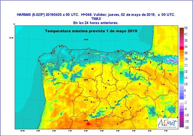 La Aemet prevé un 1º de mayo con máximas "notablemente altas" que rondarán entre los 23 y los 27º en CyL