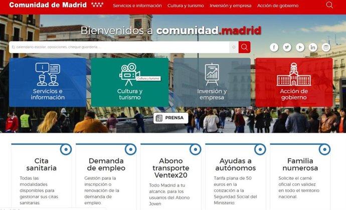 Fallan los servicios web de la Comunidad por un problema con "la gestión del almacenamiento de la información"