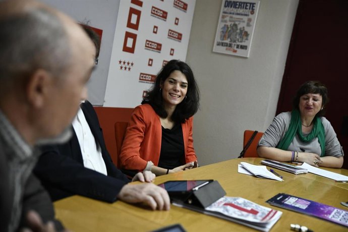 La candidata de Unidas Podemos a la Presidencia de la Comunidad de Madrid, Isabel Serra, se reúne con CCOO Madrid