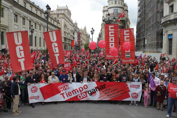 Sevilla.-CCOO llama a "volcarse" con la manifestación del 1 de Mayo en demanda de un "acuerdo" gubernamental progresista