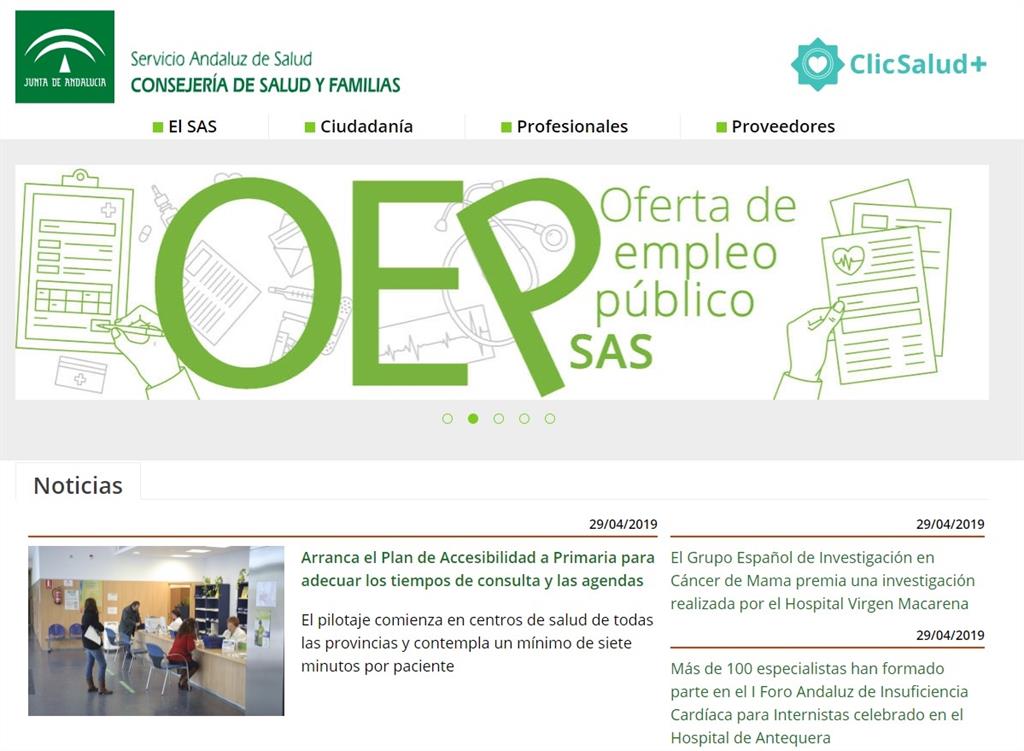 El Servicio Andaluz De Salud Lanza Su Nueva Web, Más Accesible Y Con ...