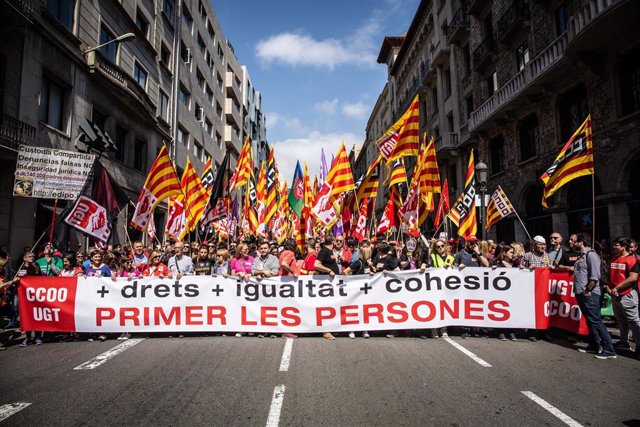 1 De Mayo.- Arranca La Manifestación De CC.OO. Y UGT En Barcelona