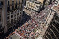 Unas 5.000 personas participan en la manifestación de CC.OO. y UGT en Barcelona