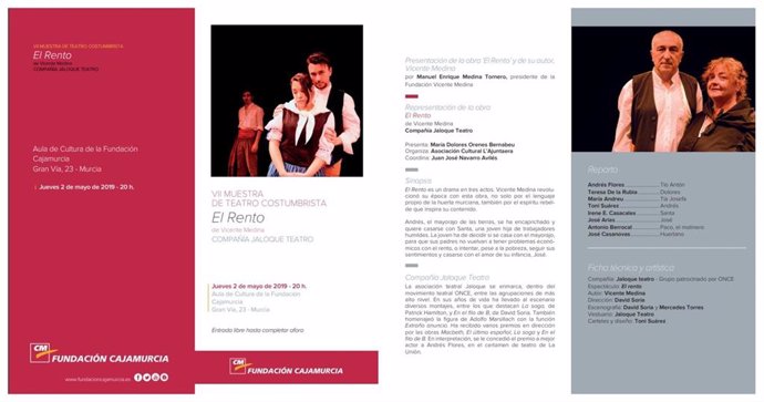 La obra 'El Rento', de Vicente Medina, será puesta en escena en la VII Muestra de Teatro Costumbrista