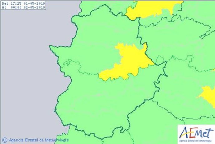 La zona de Villuercas y Montánchez estará en aviso amarillo por tormentas este miércoles