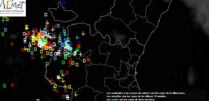 Las tormentas en el Rincón de Ademúz se desplazan con granizo hacia la zona de Utiel-Requena