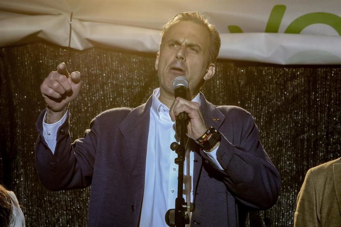 Elecciones generales 28A 2019. VOX celebra sus resultados en la Plaza Plaza Margaret Thatcher de Madrid