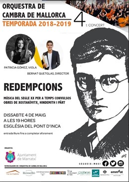 L'Orquestra de cambra de Mallorca ofereix el dissabte el concert 'Redempcions'