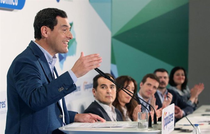  Pablo Casado, y  Juanma Moreno, participan en el Comité Ejecutivo del PP-A 