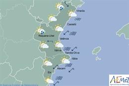 El fin de semana comienza con lluvias débiles en la Comunitat Valenciana y máximas de 20