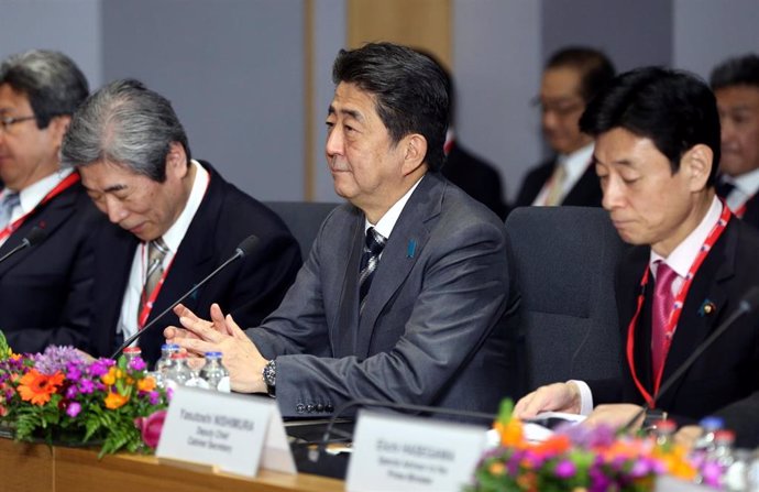 Japanese Prime Minister Shinzo Abe visits the EU