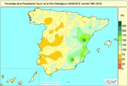 Las lluvias de la semana pasada reducen la falta de precipitaciones acumulada hasta el 9%