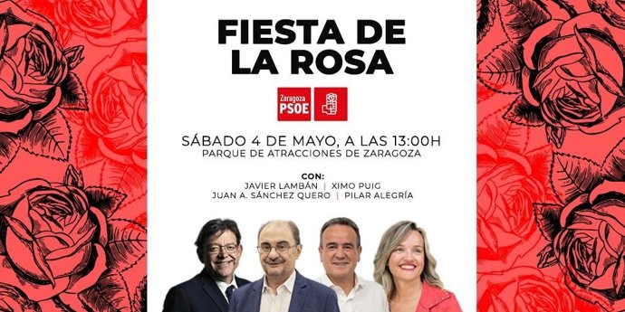 Zaragoza.- Lambán y Ximo Puig celebran la Fiesta de la Rosa del PSOE en el Parque de Atracciones