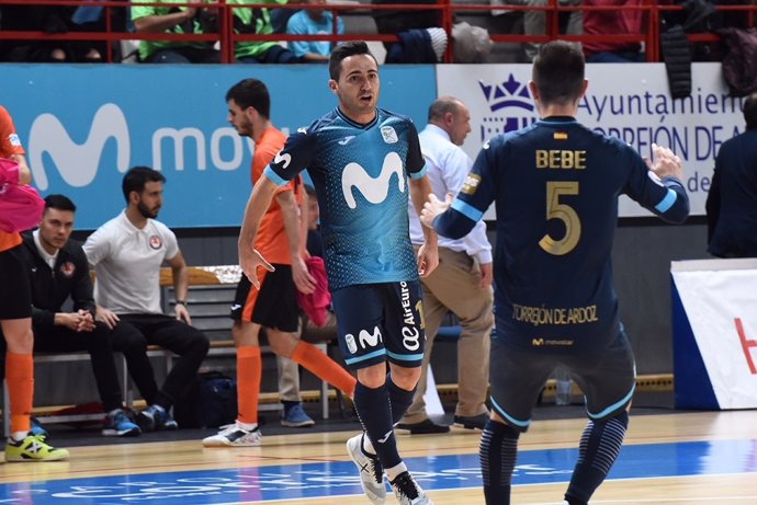 Borja Díaz, del Movistar Inter, en un partido contra el Ribera Navarra