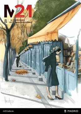 M21Magazine dedica su número de mayo a la Feria del Libro de Madrid con una portada del ilustrador Javier Zabala
