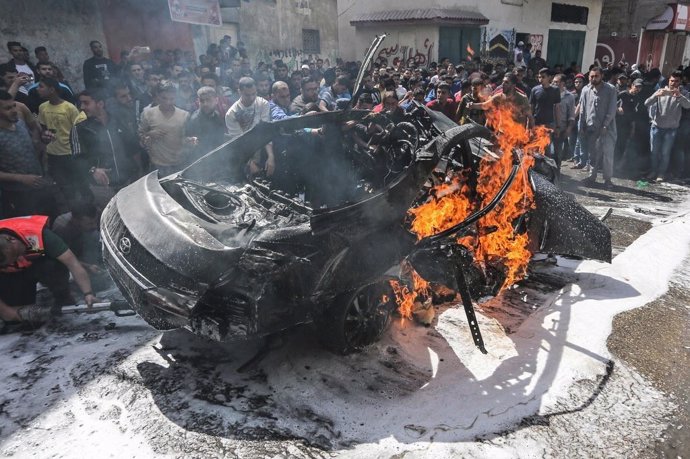 Foto del ataque aéreo en Gaz