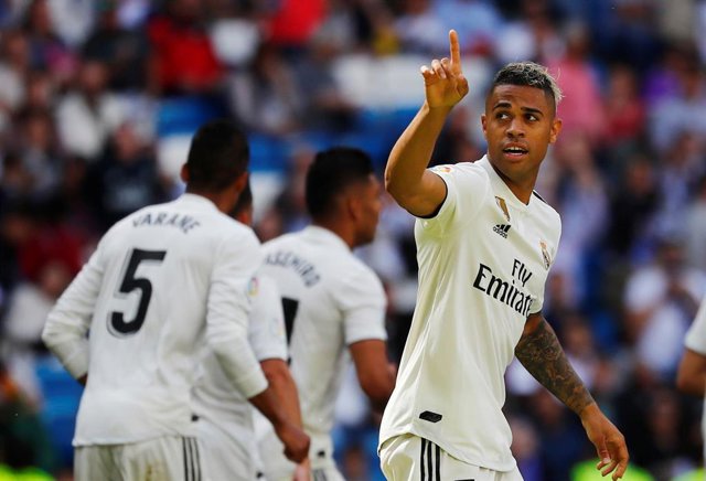 El delantero español Mariano Díaz, durante un partido con el Real Madrid.