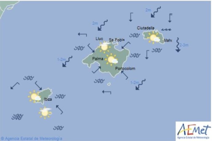 Predicción meteorológica para este lunes 6 de mayo en Baleares: intervalos nubes altas por la noche