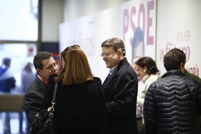 Ximo Puig y Page a su llegada al Comité Federal del PSOE