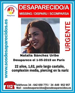 Sucesos.- Buscan a una joven de Palmanova desaparecida en París
