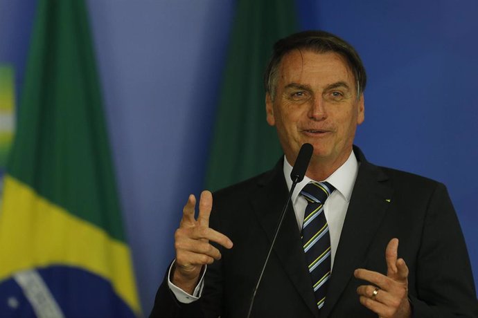 Brazilian President Jair Bolsonaro attends an event in Brasilia