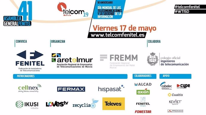 COMUNICADO: Cientos de expertos en telecomunicaciones y digitalización se conectan en Murcia en el congreso Telcom'19