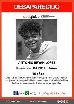 Granada.- Sucesos.- Buscan a un joven desaparecido en el entorno de la calle Elvira el pasado 1 de mayo