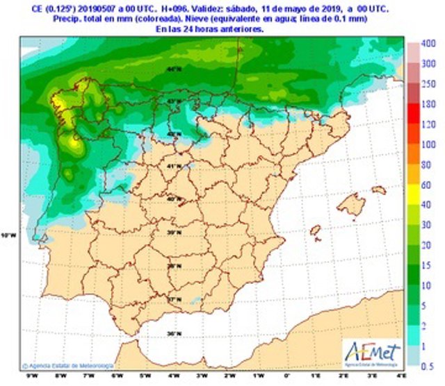 Un frente cruzará CyL mañana y dejará precipitaciones generalizadas y débiles además de viento