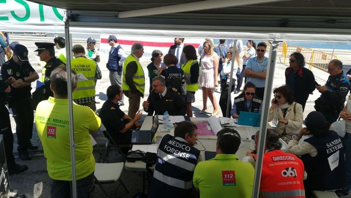 Cádiz.- La Junta participa en un simulacro de emergencia por enfermedad infecciosa en un buque organizado por la Armada
