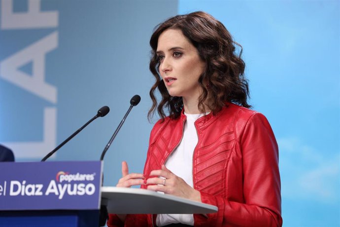La candidata del PP a la presidencia de la Comunidad de Madrid, Isabel Díaz Ayuso, presenta el manifiesto electoral de cara a las elecciones del 26 de mayo