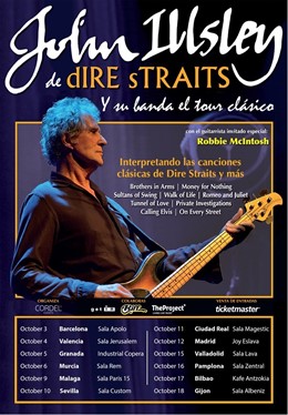 El fundador de Dire Straits John Illsey actuará en 12 ciudades españolas en octubre