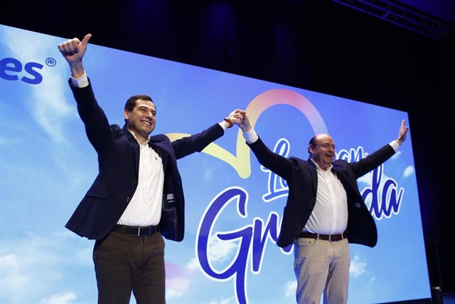 Pablo Casado, y  Juanma Moreno presentan a Sebastián Pérez como candidato a la Alcaldía de Granada