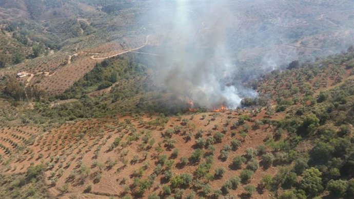 Málaga.- Sucesos.- Declarado un incendio en una finca agrícola de Guaro