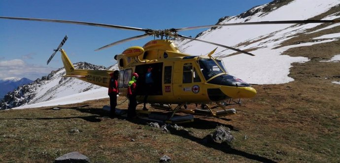 Rescatado un montañero con luxación de hombro en Picos de Europa