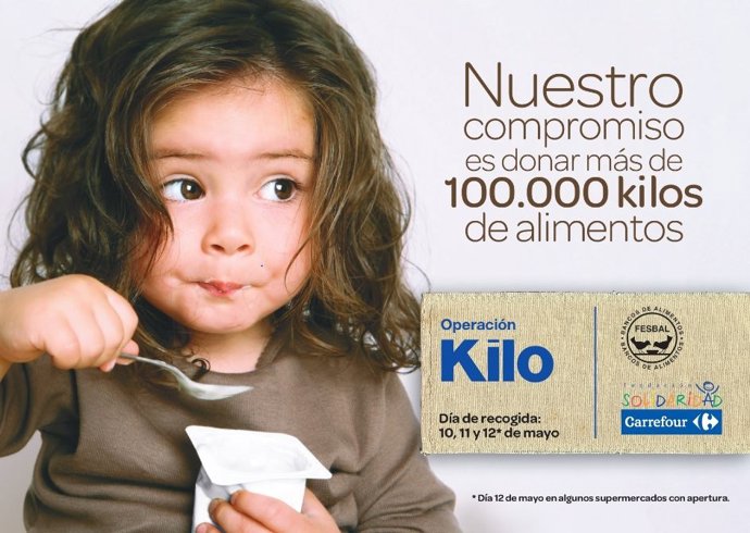Carrefour arranca su tradicional 'Operación Kilo Supermercados' con una aportación directa de 122 toneladas de alimentos
