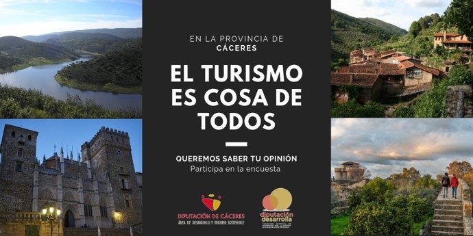 La Diputación de Cáceres lanza una encuesta para impulsar la participación ciudadana en el desarrollo turístico