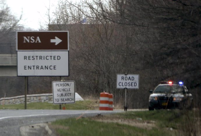 Entrada a la sede central de la NSA, en Maryland