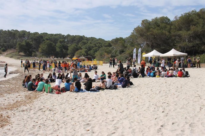 Dos-cents alumnes de secundria participen en un taller de solta de tortugues marines recuperades