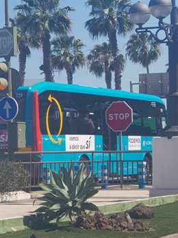 26M.- La Junta Electoral Ordena La Retirada De La Publicidad De Sí Podemos Canarias De Las Guaguas De Global