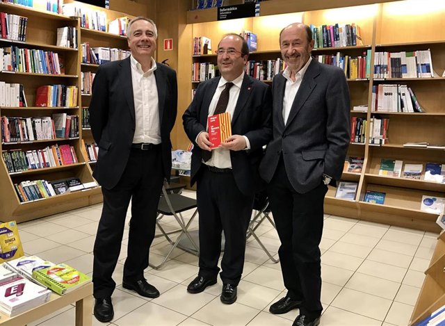 Pere Navarro, Miquel Iceta (PSC), Alfredo Pérez Rubalcaba (PSOE)