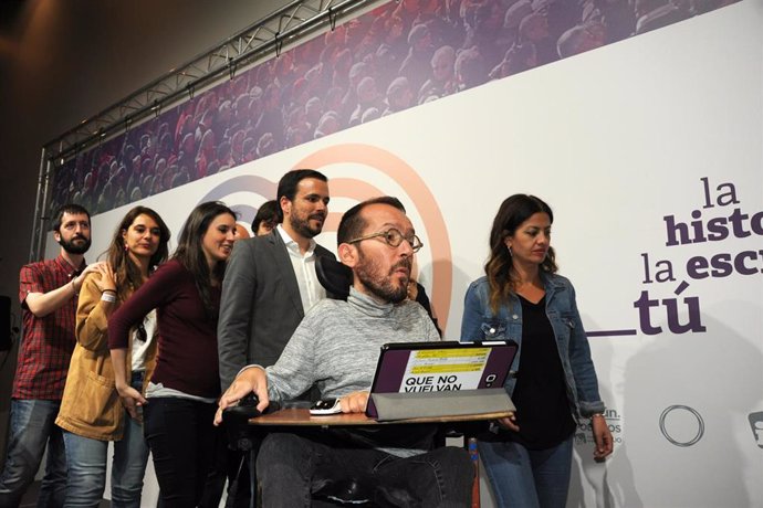 Elecciones generales 28A 2019. Seguimiento de resultados de Unidas Podemos en el Teatro Goya 