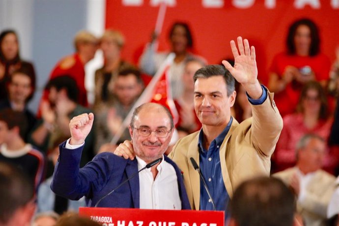 Mitin del PSOE-Aragón con la intervención del Presidente del Gobierno, Pedro Sánchez 