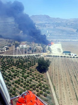 Málaga.- Sucesos.- Estabilizado el incendio forestal declarado en Cártama