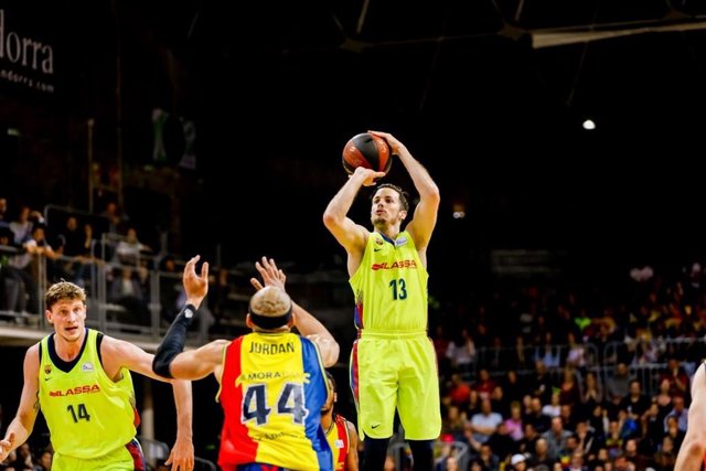 El base francés Thomas Heurtel, durante un partido con el Barça Lassa.