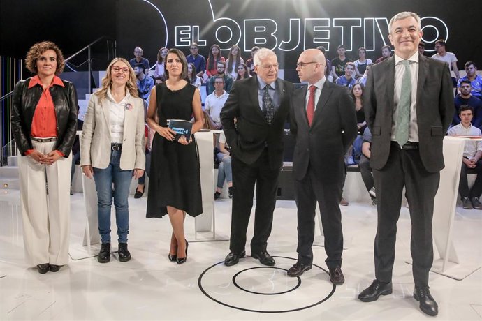 Borell (PSOE), Montserrat (PP), Garicano (Cs), Palop (UP), y Buxadé (VOX) participan en el debate de LaSexta en Madrid