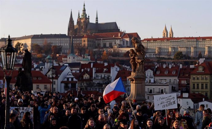 Manifestación en Praga contra Babis